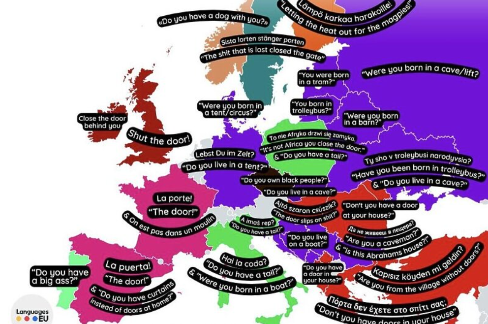Zanimljiva karta Evrope: Šta se u pojedinim državama kaže onome ko ne zatvori vrata za sobom